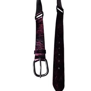 ROBERTO MANTELASSI Made in Italy Purple with Steel Buckle Belt SZ L (43" total)